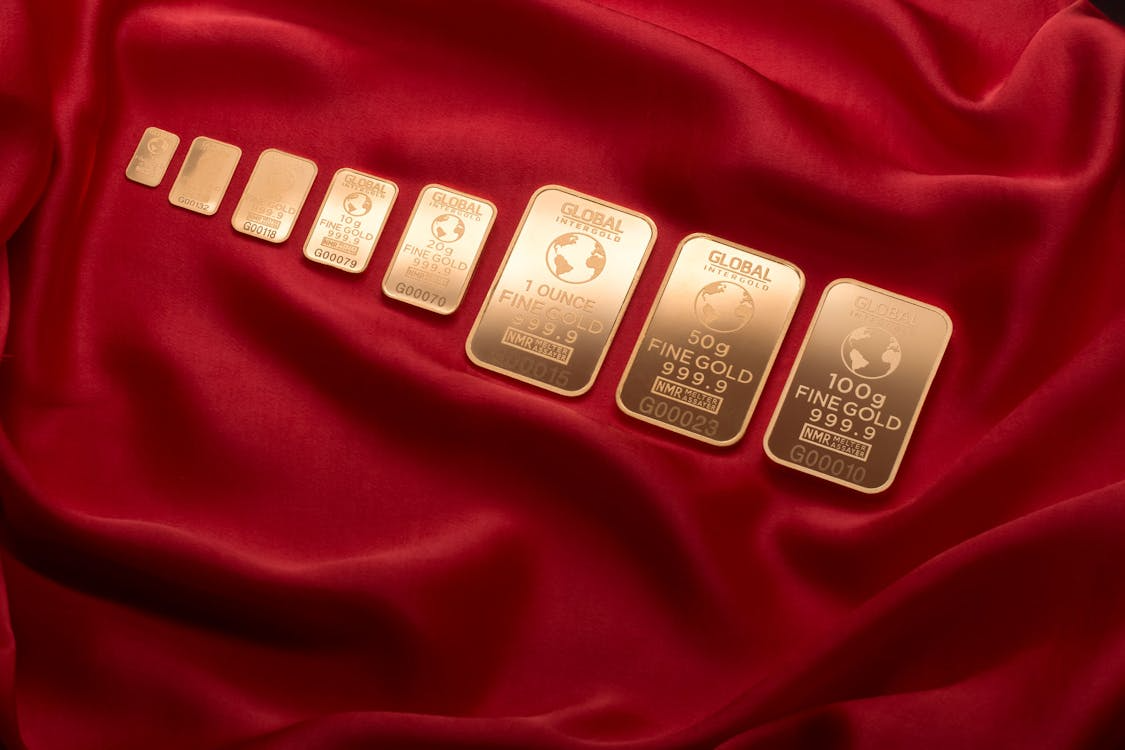 A collection of assorted-weight gold bars