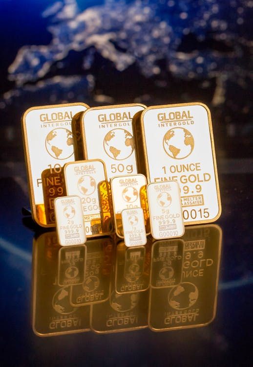Different weight gold bars